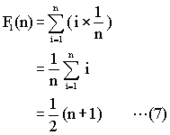 F1(n)= (n+1)/2 ...(7)